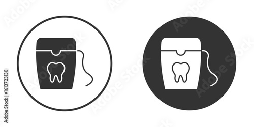 Dental floss icon in solid black flat shape glyph icons.