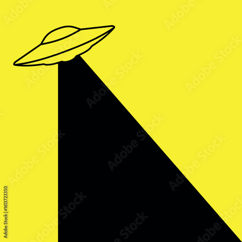 UFO icon. Symbol of fantasy, mysticism or space.Flying saucer, attribute of an alien or extraterrestrial civilization. Spacecraft.
