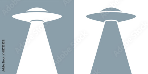 UFO icon. Symbol of fantasy, mysticism or space.Flying saucer, attribute of an alien or extraterrestrial civilization. Spacecraft.