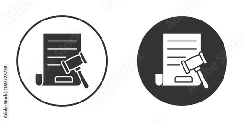 Corporative law icon in solid black flat shape glyph icons.