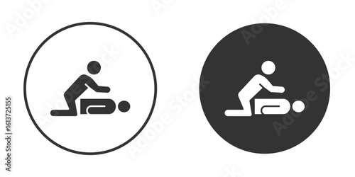 CPR icon in solid black flat shape glyph icons.