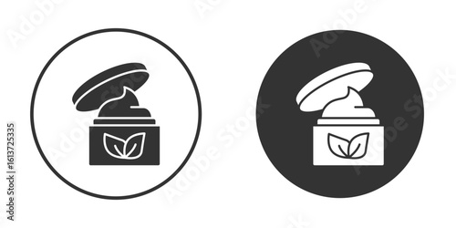 Body cream icon in solid black flat shape glyph icons.