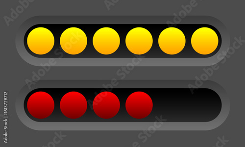Loading bar or Slider bar. Vector clipart.