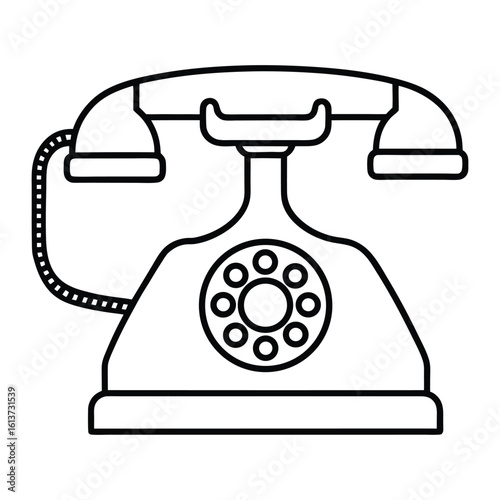 retro telephone isolated on white