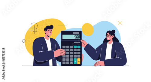 Financial planning and analysis with a calculator and team collaboration for business growth and success