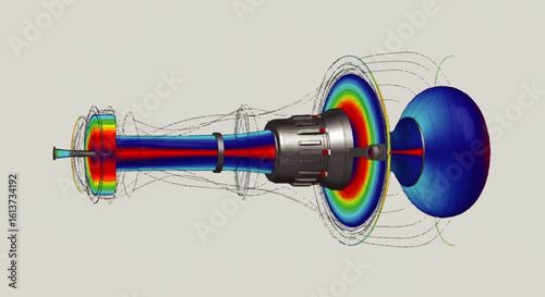 Detailed technical diagram of a drill bit, showing complex forces and energy distribution.