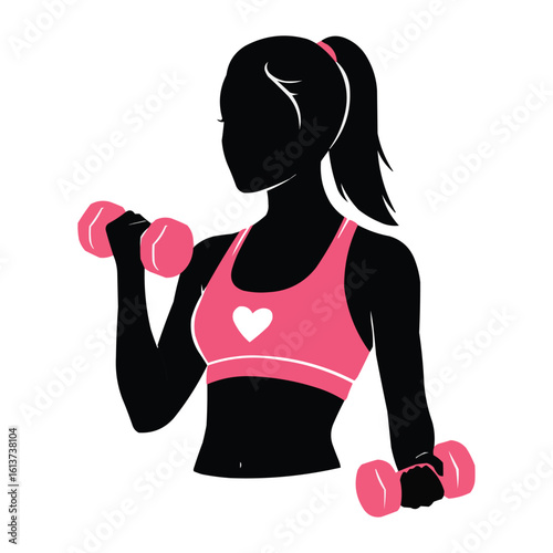 girl with dumbbells