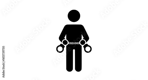 A person with handcuffs minimalist black