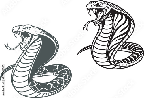 snake silhouette vector set