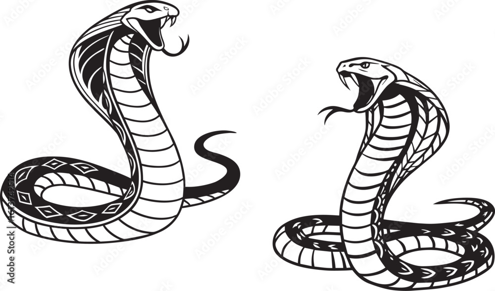 Fototapeta premium snake silhouette vector set