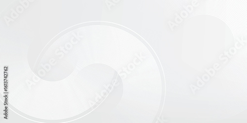White glowing geometric lines on gray background. Modern shiny blue circle abstract. vector ilustration.