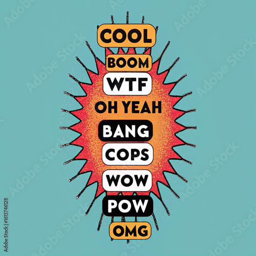 Colorful Comic Style Text Effects Vector Set – Pop Art Sound Effects with Words like WOW, BANG, OMG, WTF
