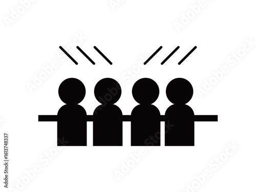 賑やかな会議のアイコンのイラスト