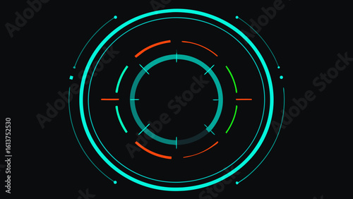 Circular HUD with Neon Lines