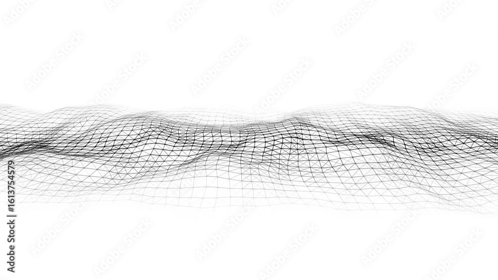 Abstract background neural network. White background perspective grid. 3D rendering. Seamless loop