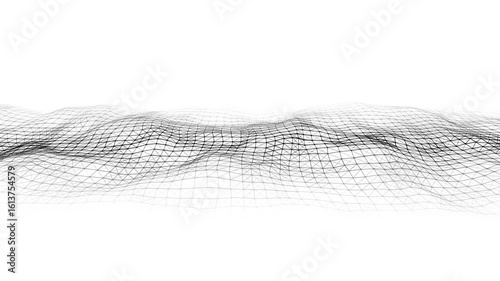 Abstract background neural network. White background perspective grid. 3D rendering. Seamless loop