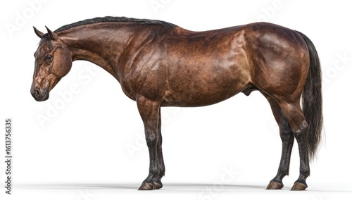 Brown horse profile, side view