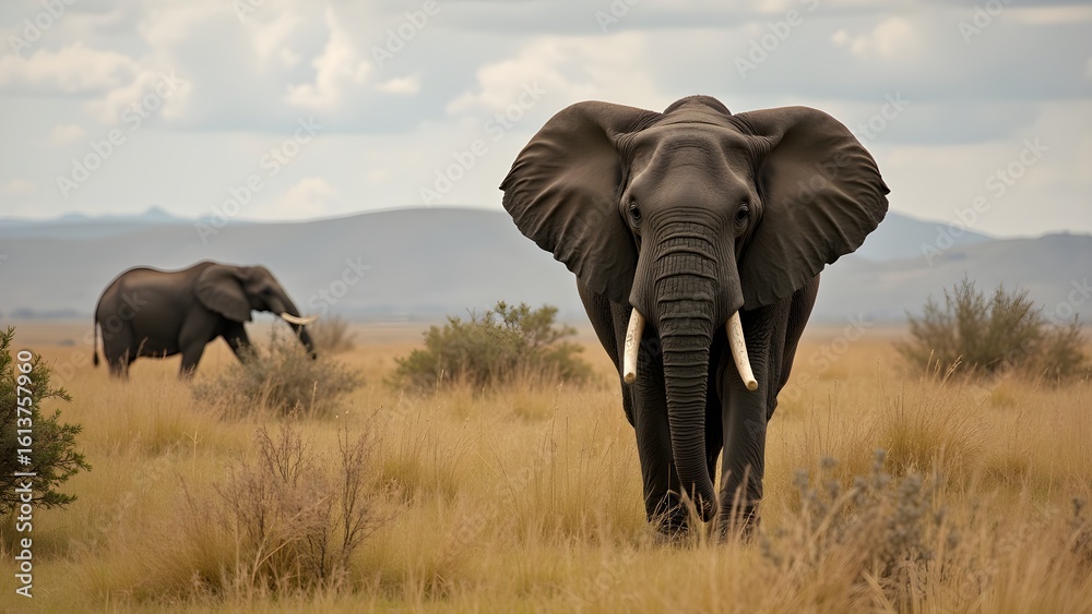 Fototapeta premium elephant in the savannah