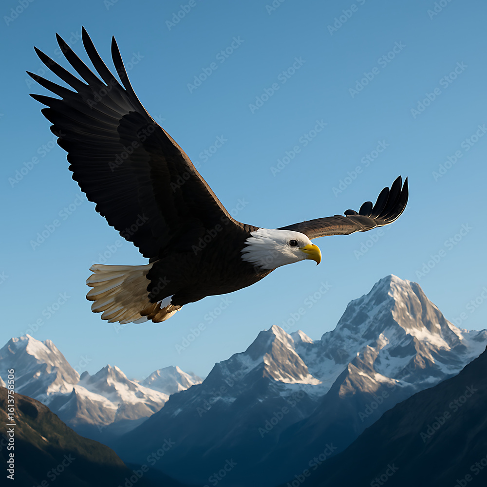 Obraz premium american bald eagle in flight