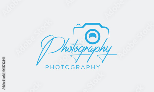 camera logo, luxury photography signature logo icon vector