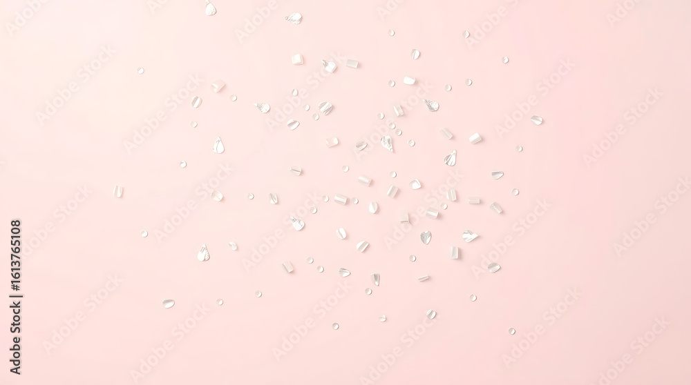 Fototapeta premium Pink water drops and bubbles on a textured, vintage pink background