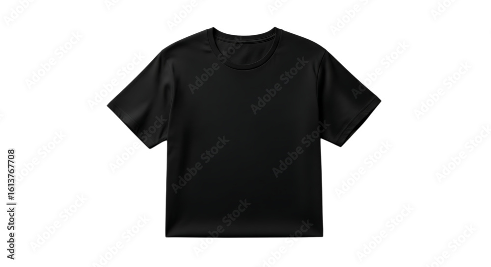 Naklejka premium Plain black t shirt isolated on transparent background