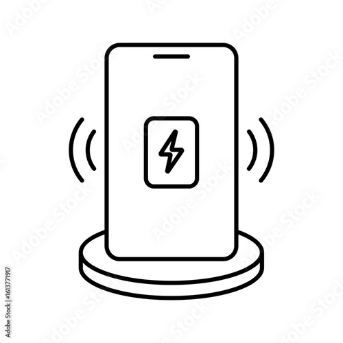 Smartphone on wireless charging pad illustration
