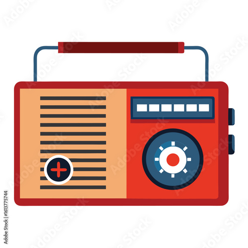 emergency radio on white background