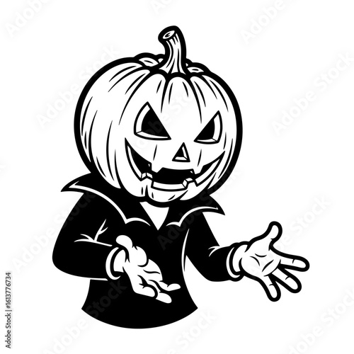 Halloween Character vector black and white
