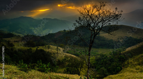sunset in the mountains