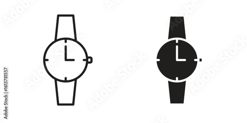 Wristwatch icon vector editable. black vectors set