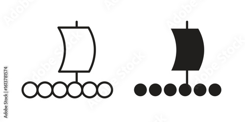 Wood Raft icon vector editable. black vectors set