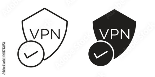 Virtual private network icon vector editable. black vectors set