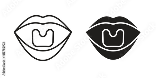 Tonsil icon vector editable. black vectors set