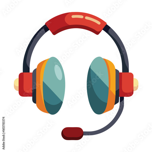 flight headset on white background