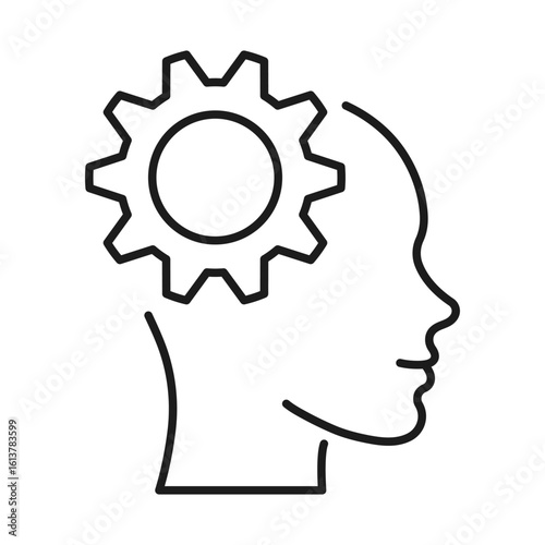 Adaptive employee line icon. Adaptability concept vector illustration.