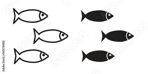 Shoal icon vector editable. black vectors set