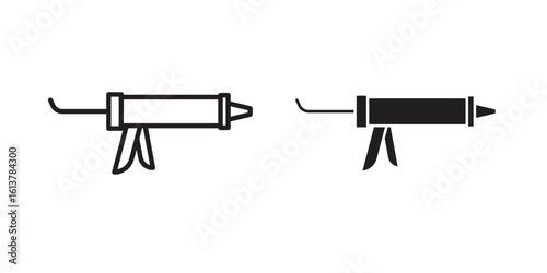Sealant gun icon vector editable. black vectors set