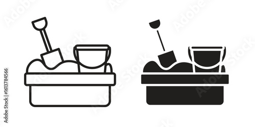 Sandbox icon vector editable. black vectors set