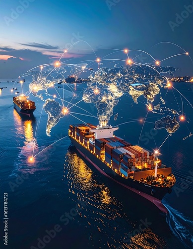 Global shipping network at night (1)