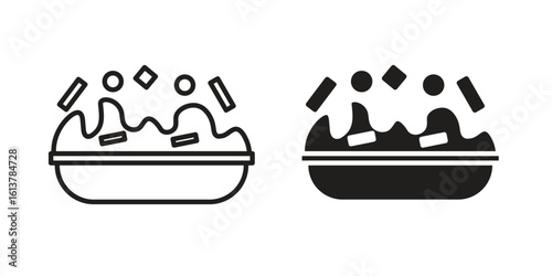 Risotto icon vector editable. black vectors set