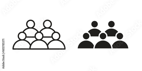 Population icon vector editable. black vectors set