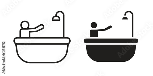 Person Bathing icon vector editable. black vectors set