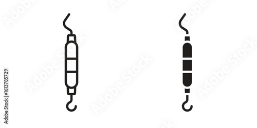 Periodontal scaler icon vector editable. black vectors set