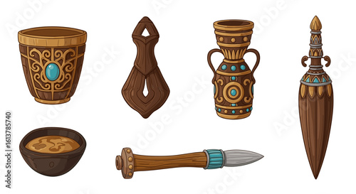 Mystical ancient artifacts, fantasy themed treasures with intricate details, perfect collectibles