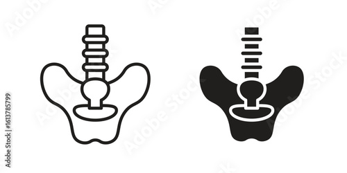 Pelvis icon vector editable. black vectors set