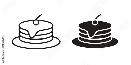 Pancake icon vector editable. black vectors set