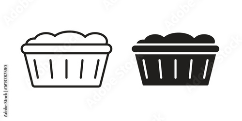laundry hamper icon vector editable. black vectors set