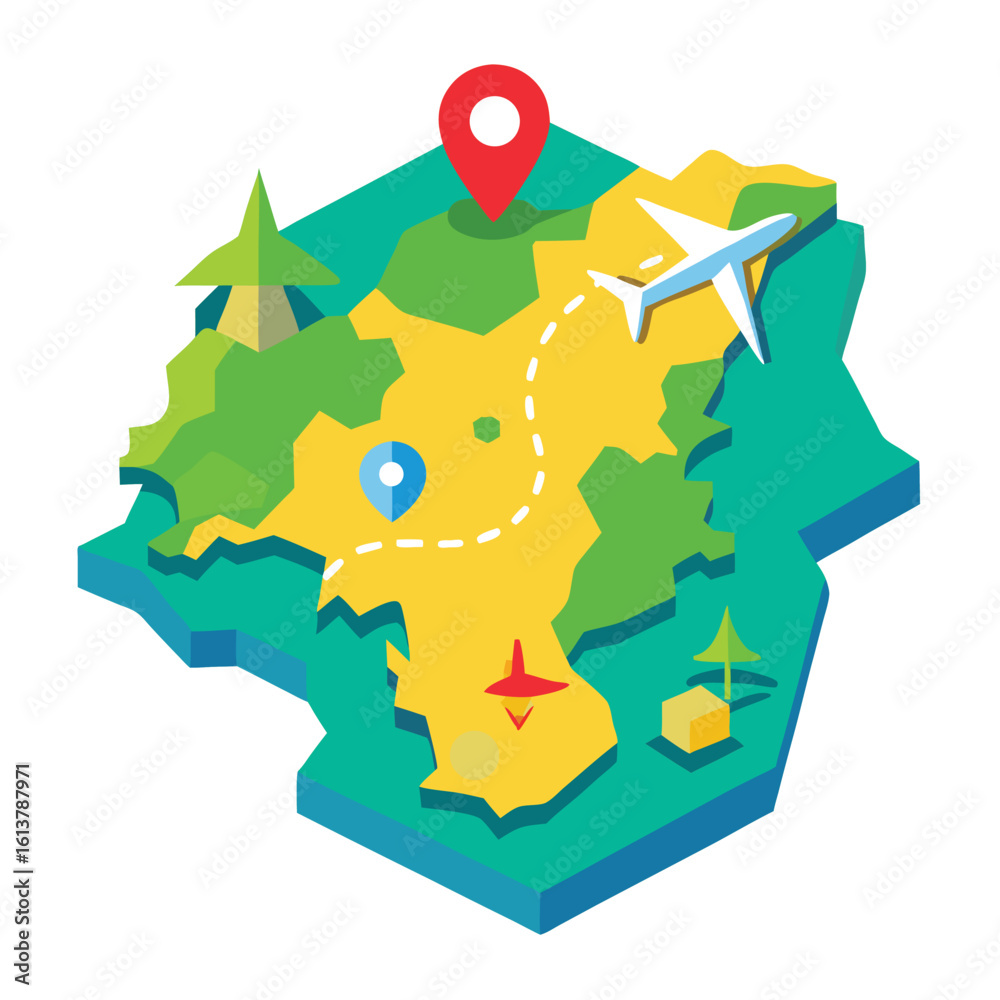Fototapeta premium flight map on white background