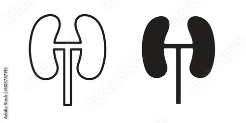 Kidney icon vector editable. black vectors set